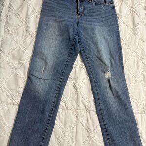 Kut from the Kloth Katy Boyfriend Distressed Blue Straight Leg Jeans